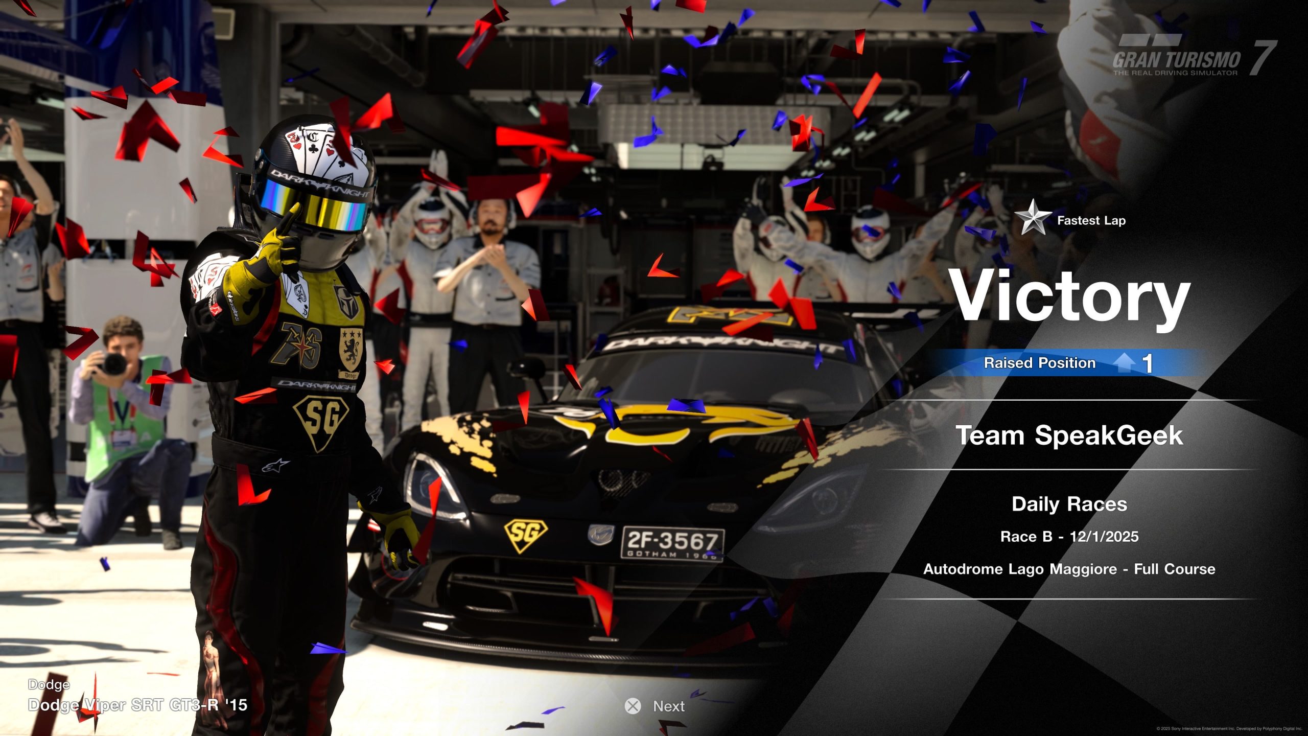 Team SpeakGeek Victory β Viper GT3-R at Maggiore 12/01/2025