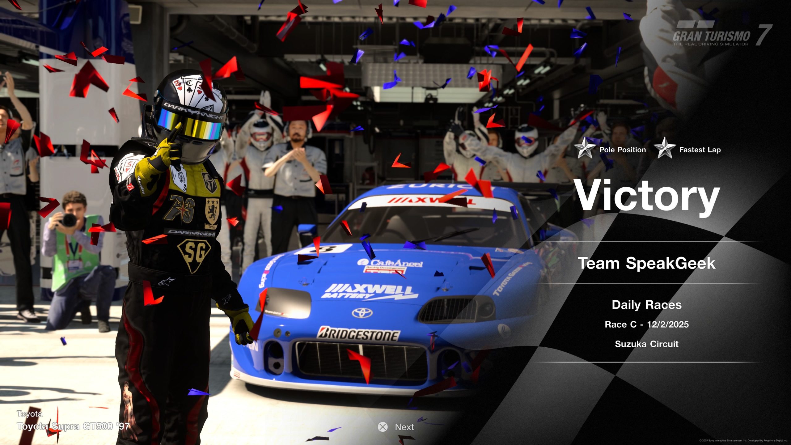 Team SpeakGeek Victory β Supra GT500 β97 at Suzuka 12/02/2025