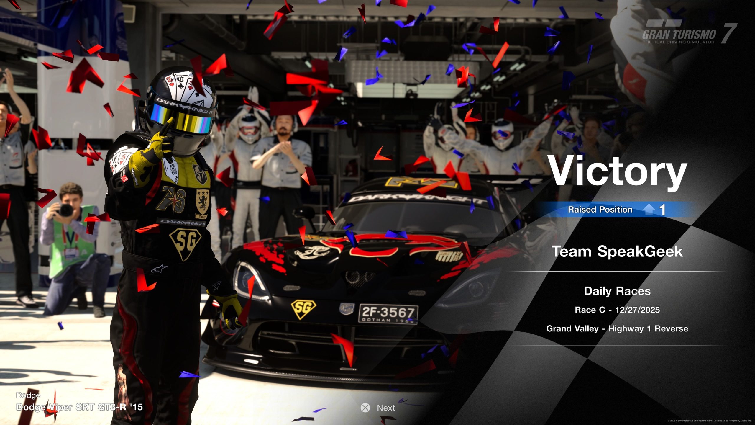 Race C Victory — Grand Valley (Reverse) (Second Win)